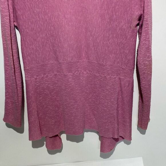 Eileen Fisher Women's Pink Linen Cotton Open Front Cardigan Sweater Small - Picture 7 of 8